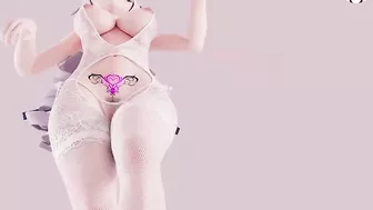 THICK Haku Hot Dance In Sexy White Lingerie - Pussy Angle (3D HENTAI)