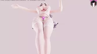 THICK Haku Hot Dance In Sexy White Lingerie - Pussy Angle (3D HENTAI)