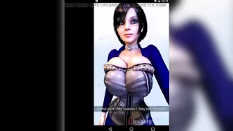 Elizabeth Sends a Message Bouncing Her Perfect Tits As She Walks