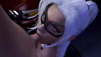 Blowjob fron Black Cat | SpiderMan | Hentai