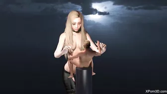 Giantess Jerking off a Tiny Guy Like a Toy - Giant Hot Babe Handjob