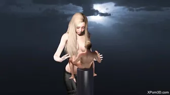 Giantess Jerking off a Tiny Guy Like a Toy - Giant Hot Babe Handjob