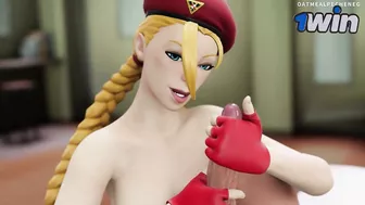 Cammy from Street fighter doing stuff