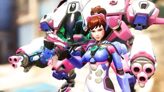 Dva gets double penetrated by Genji and Reinhardt