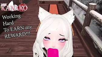 CATGIRL gives SLOPPY BJ for a very GOOD BOY!!! WEARING HOODIE BJ!!!!