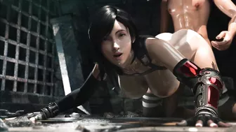 Tifa ( final fantasy ) have sex in doggy position and jerks her big boobs