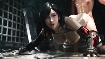 Tifa ( final fantasy ) have sex in doggy position and jerks her big boobs