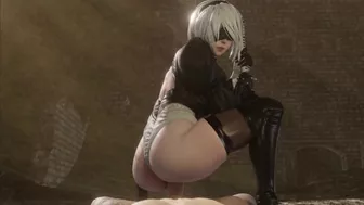 Nier Automata ( 2b ) compilation of various position of kamasutra