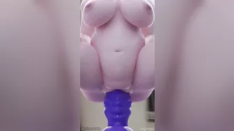 Mei Rides Monster Dildo