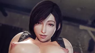 Tifa Lockharts (final fantasy ) she jerks a cock between her thighs and gets cum in her ass