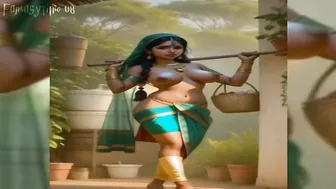 Indian village sexy girl's Ai stable transformation