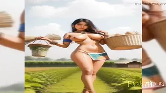 Indian village sexy girl's Ai stable transformation