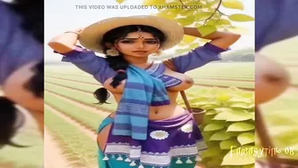 Indian village sexy girl's Ai stable transformation