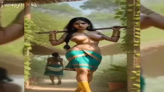 Indian village sexy girl's Ai stable transformation