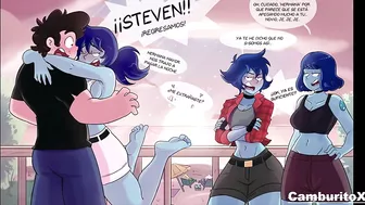 Steven Fucks Lapis Lazuli and her Two Step Sisters Take Turns Riding His Huge Cock