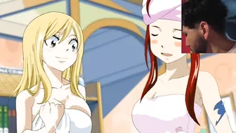 Lucy cachonda se folla a greey y natsu