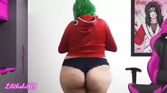 Big butt gamer femboy cosplay