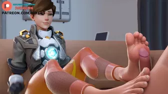 TRACER AMAIZING FOOTJOB | HOTTEST OVERWATCH HENTAI ANIMATION 60FPS