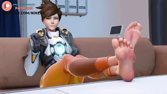 TRACER AMAIZING FOOTJOB | HOTTEST OVERWATCH HENTAI ANIMATION 60FPS