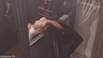 Spider Gwen was caught by Venom in the shower and got cum in pussy