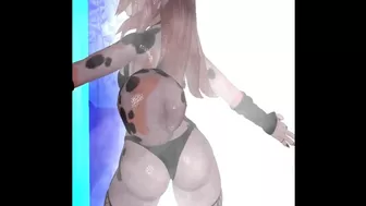 Sexy furry strip tease in the shower and dancing (Vr vtuber)