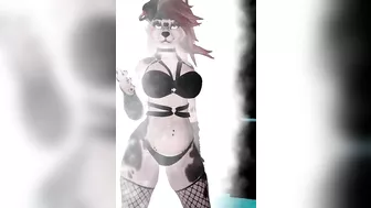 Sexy furry strip tease in the shower and dancing (Vr vtuber)