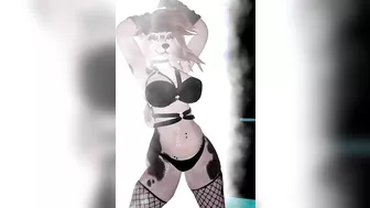 Sexy furry strip tease in the shower and dancing (Vr vtuber)