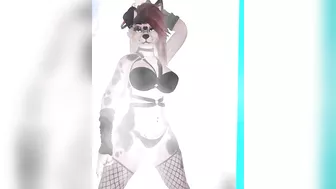 Sexy furry strip tease in the shower and dancing (Vr vtuber)