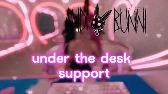 Your virtual Girlfriend gets under the desk support and cums hard