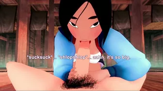 3D/Anime/Hentai, Mulan Loves Sucking On A Big Cock And Taking A Facial!