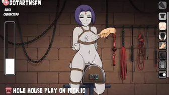 Raven Teen Titans Rope Bondage Spanking Boob Play Squeeze BDSM - Hole House