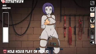 Raven Teen Titans Rope Bondage Spanking Boob Play Squeeze BDSM - Hole House