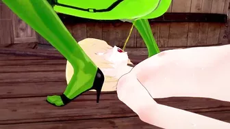 3D Hentai: Piss drinking femdom slime