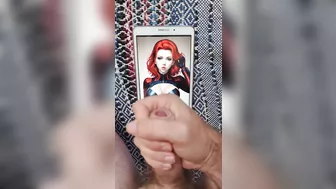 Scarlett Johansson Black Widow Anime Cum Tribute