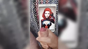 Scarlett Johansson Black Widow Anime Cum Tribute