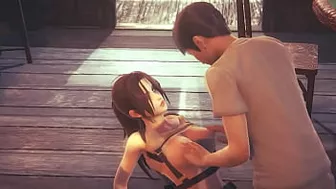 Lara croft cosplay hentai having sex with a man in new animated hentai manga video