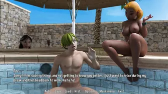 Sanji Fantasy Toon Adventure part 26 Cunnilingus for Asian girl by the pool