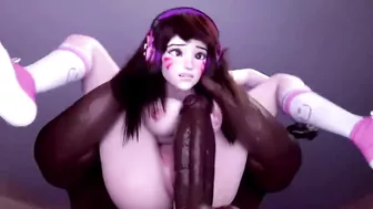 Overwatch porn Dva first anal with a giant black cock rule34 3D animation