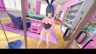 3D/Anime/Hentai, Bunny Girl Senpai: Adult Mai Sakurajima Solo Masturbation In The Mirror (POV)