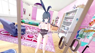 3D/Anime/Hentai, Bunny Girl Senpai: Adult Mai Sakurajima Solo Masturbation In The Mirror (POV)