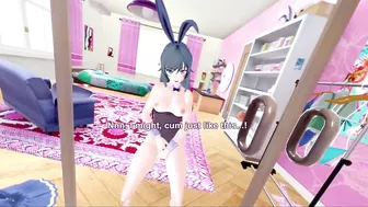 3D/Anime/Hentai, Bunny Girl Senpai: Adult Mai Sakurajima Solo Masturbation In The Mirror (POV)