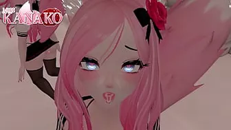 VTUBER CAT GIRL gives you a BJ while you get a view UP HER SKIRT!!!! CUM IN MOUTH FINISH!!!!