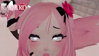 VTUBER CAT GIRL gives you a BJ while you get a view UP HER SKIRT!!!! CUM IN MOUTH FINISH!!!!