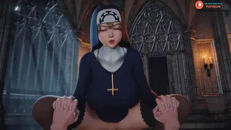 Nun Dick Riding And Getting Creampie - Perfect Blender Hentai Animation 4K 60Fps!