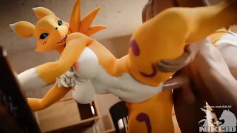 Renamon Getting Pounded Doggystyle Animation with Creampie (angle 2)