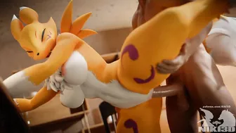 Renamon Getting Pounded Doggystyle Animation with Creampie (angle 2)