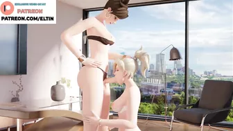 FUTANARI MERCY OVERWATCH DO AMAZING BLOWJOB AND GETTING CUM ON FACE | UNCENSORED FUTA OVERWATCH HENT