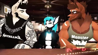 2 buff Furrys fuck a lone Girl at bar