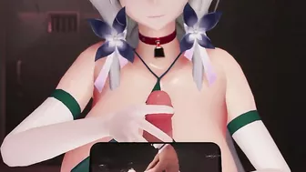 Illustrious Hentai Azur Lane Handjob Sex Smarthphone Video Big Boobs MMD 3D Soft Green Clothes