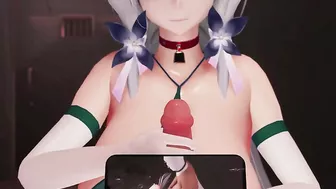 Illustrious Hentai Azur Lane Handjob Sex Smarthphone Video Big Boobs MMD 3D Soft Green Clothes